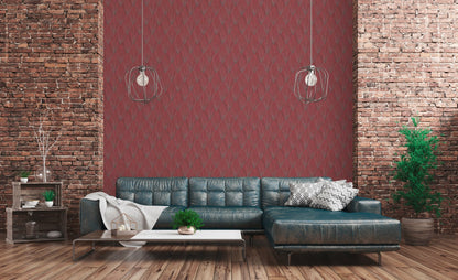 Livingwalls Ava New York Design Vliestapete Rot Grau 10,05 m x 0,53 m
