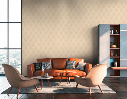 Livingwalls Ava New York Vinyl-Vliestapete Gold Gelb Creme 10,05 m x 0,53 m