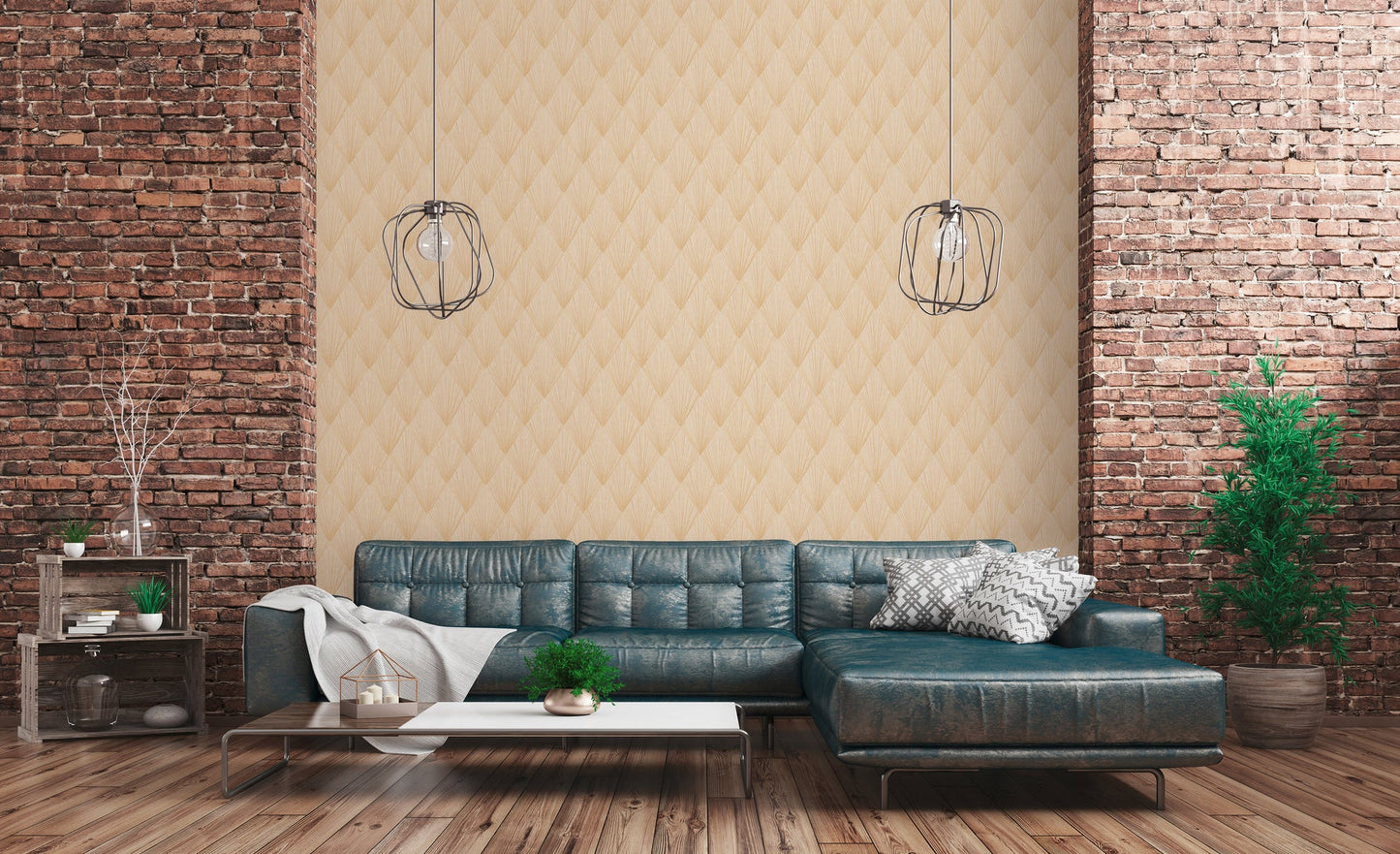 Livingwalls Ava New York Vinyl-Vliestapete Gold Gelb Creme 10,05 m x 0,53 m