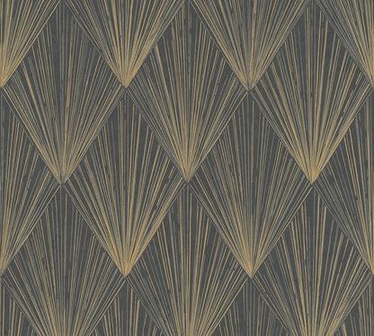 Livingwalls Ava New York Vinyl-Vliestapete Schwarz Gold Grau 10,05 m x 0,53 m