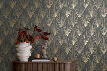 Livingwalls Ava New York Vinyl-Vliestapete Schwarz Gold Grau 10,05 m x 0,53 m