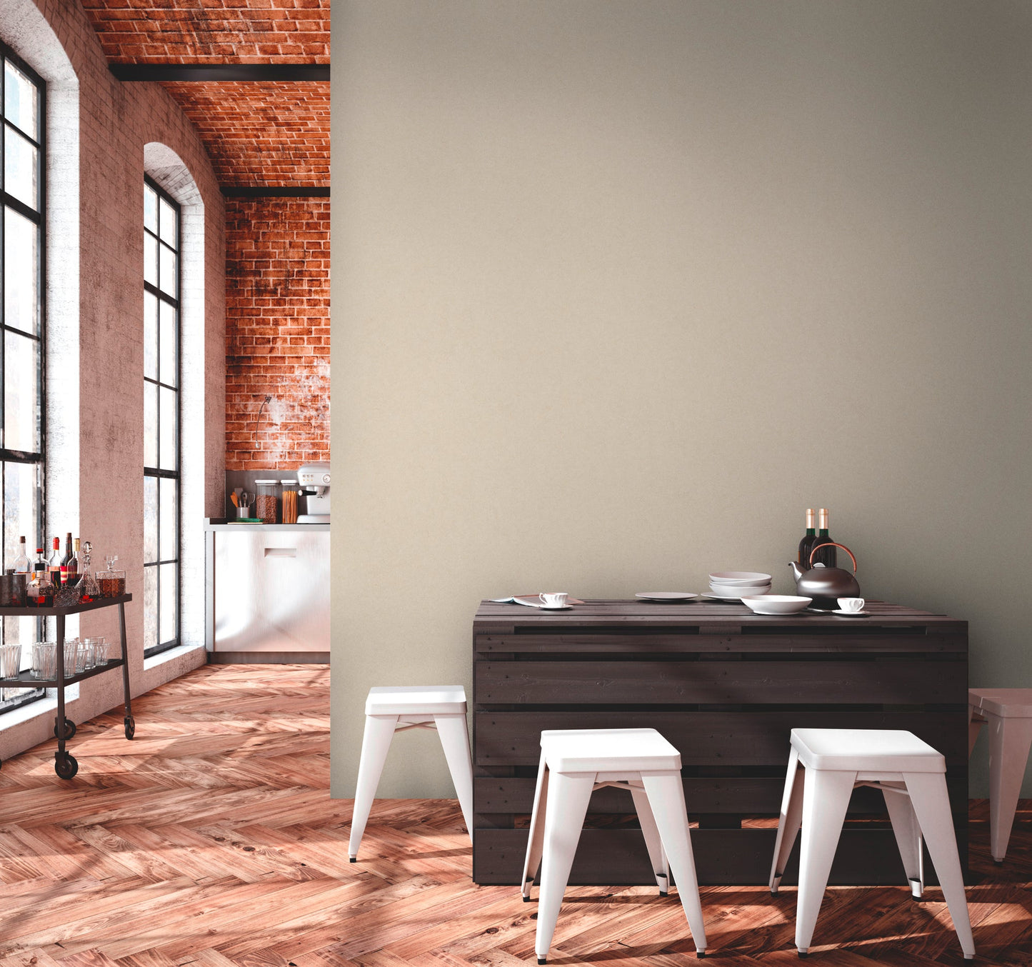 Livingwalls Antonio Barcelona Vinyl-Vliestapete Creme 10,05 m x 0,53 m