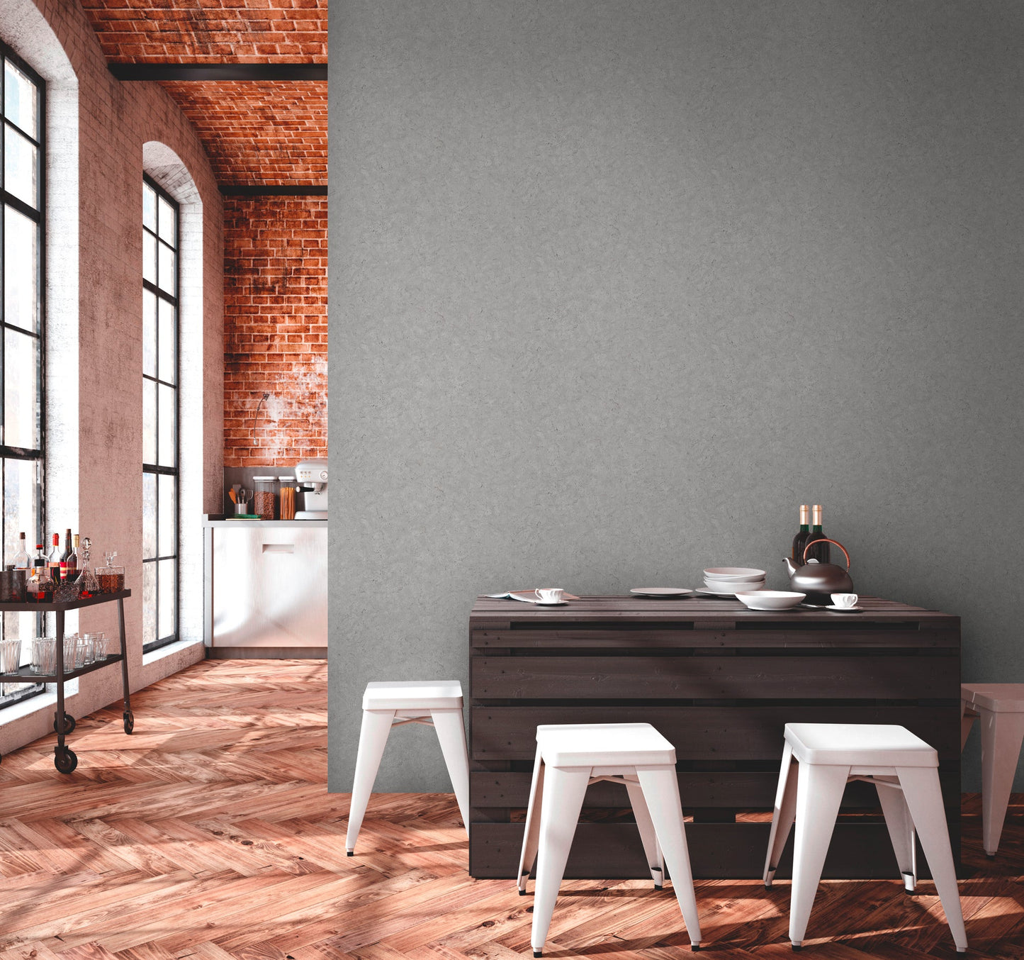 Livingwalls Antonio Barcelona Vinyl-Vliestapete Grau 10,05 m x 0,53 m