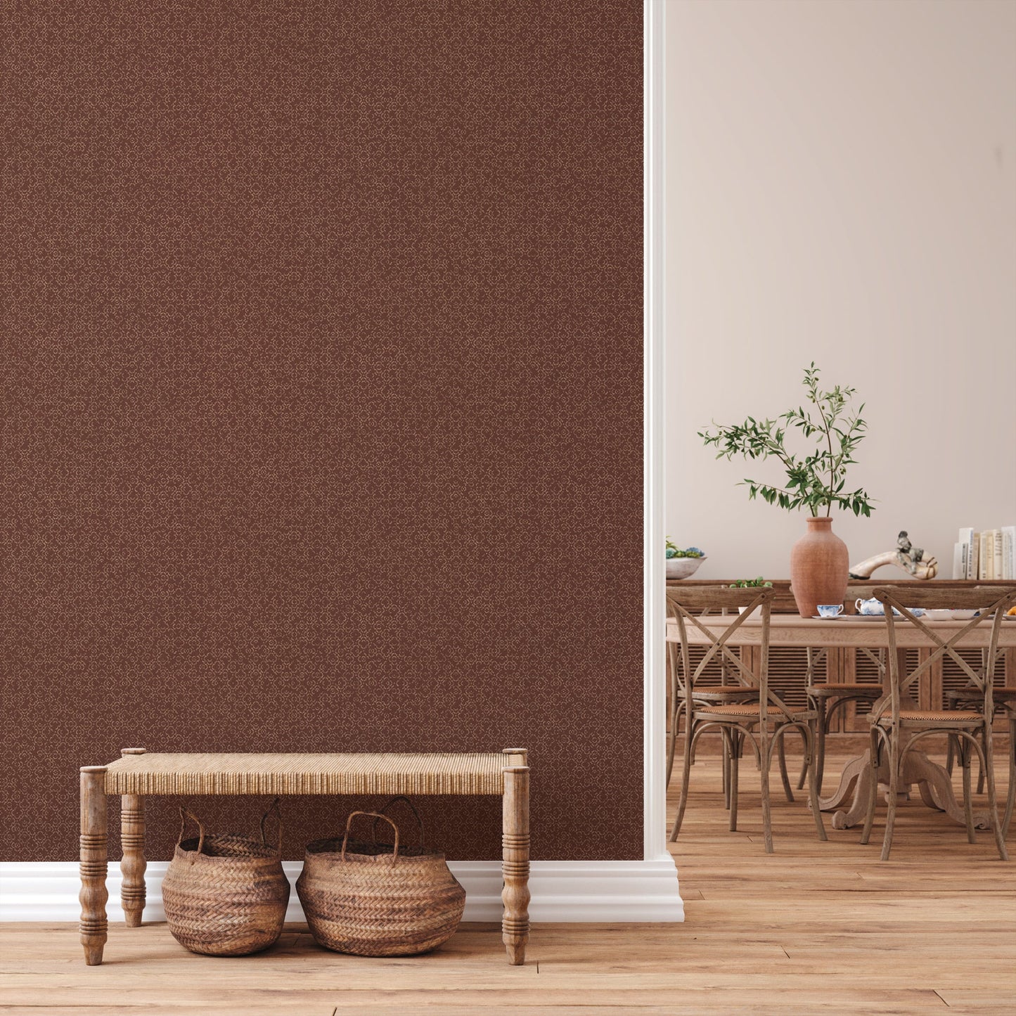 Livingwalls Said Marrakesch Orientalische Vliestapete Rot Gold Metallic 10,05 m x 0,53 m