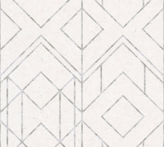 Livingwalls Ava New York Vinyl-Vliestapete Weiß Grau 10,05 m x 0,53 m