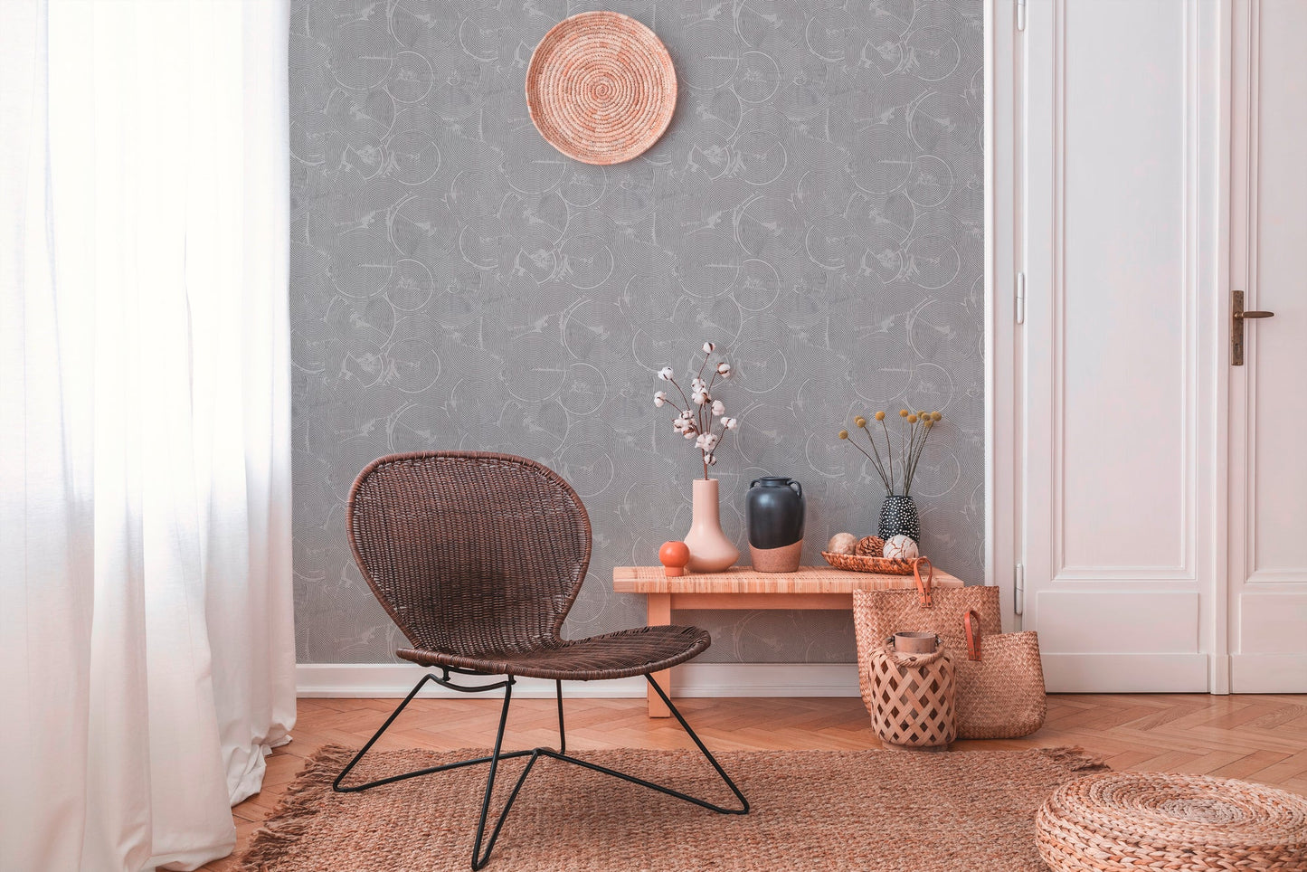 Livingwalls Nala Cape Town Schaum-Vliestapete Grau Silber 10,05 m x 0,53 m