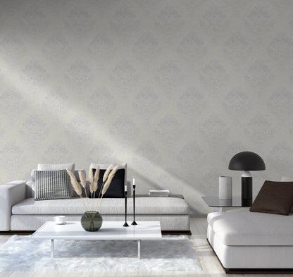 Livingwalls Alena St. Petersburg Ornament Vliestapete Weiß Silber Grau 10,05 m x 0,53 m