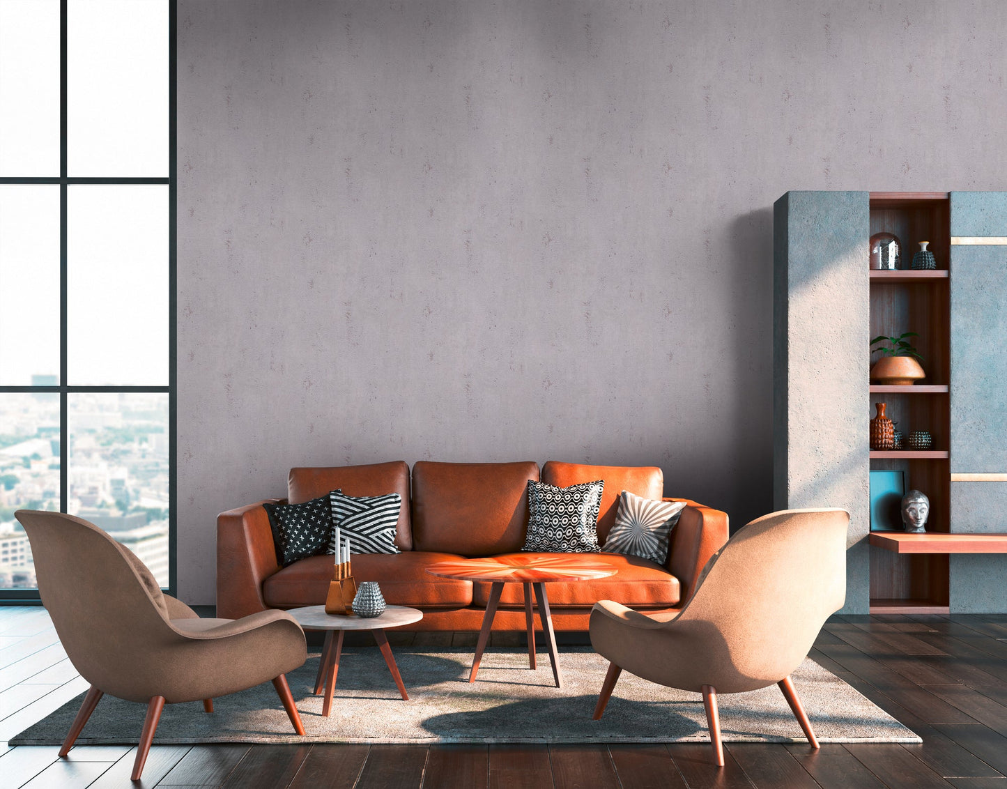 Livingwalls Ava New York Uni Vliestapete Grau Braun 10,05 m x 0,53 m