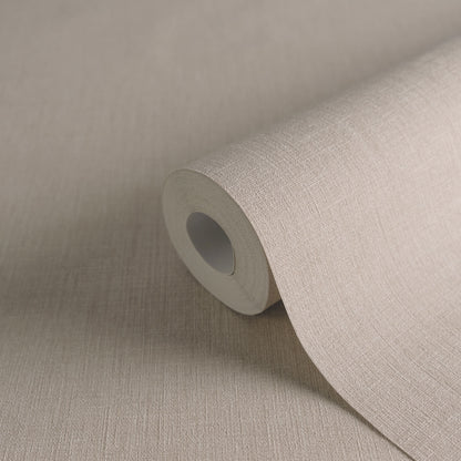 Mustertapete Leinen Rosabeige Klassisch - 10,05 m x 0,53 m