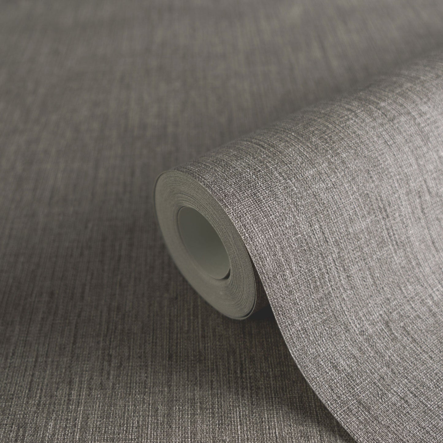 Mustertapete Leinen Anthrazit Elegant - 10,05 m x 0,53 m