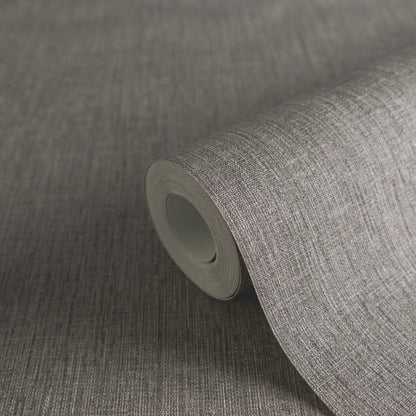 Mustertapete Leinen Anthrazit Elegant - 10,05 m x 0,53 m