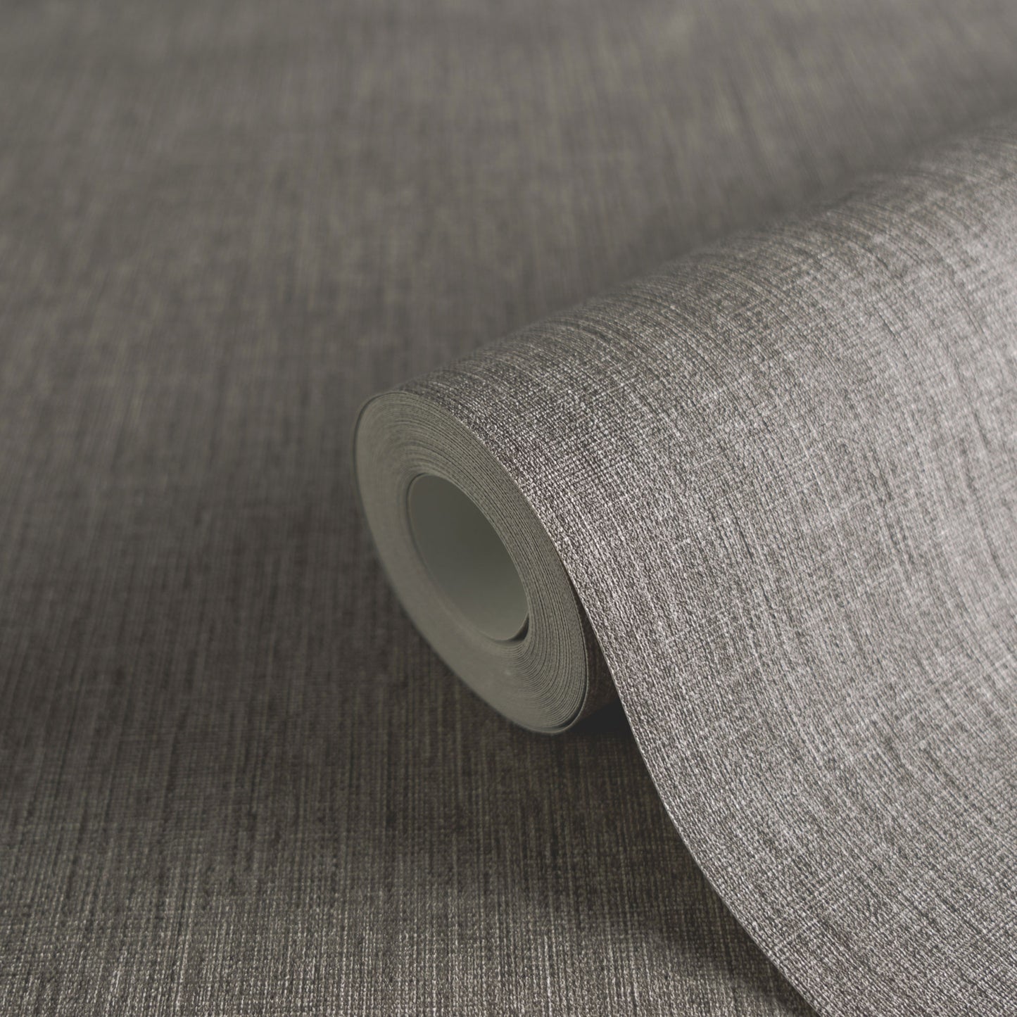 Mustertapete Leinen Anthrazit Elegant - 10,05 m x 0,53 m