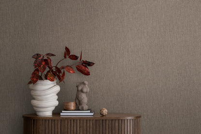 Mustertapete Leinen Anthrazit Elegant - 10,05 m x 0,53 m