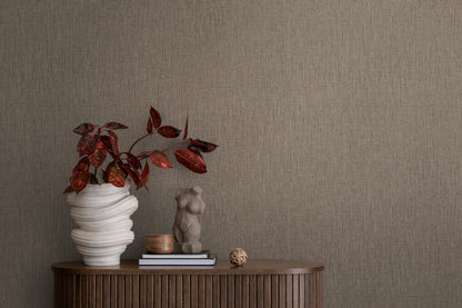 Mustertapete Leinen Anthrazit Elegant - 10,05 m x 0,53 m