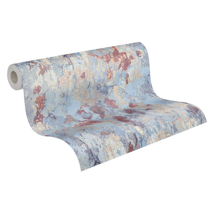 Livingwalls Antonio Barcelona Vinyl-Vliestapete Blau Rot Beige Creme 10,05 m x 0,53 m
