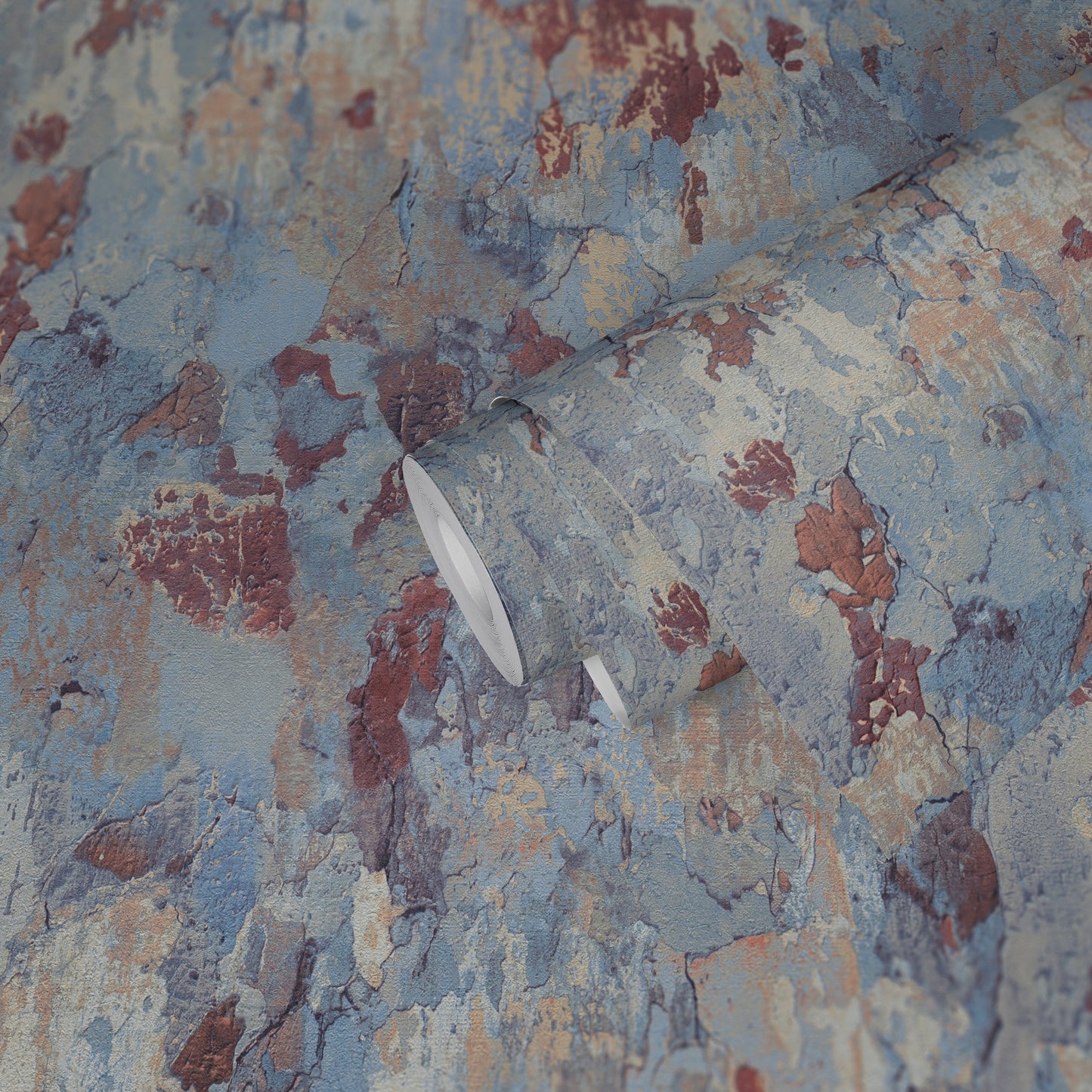 Livingwalls Antonio Barcelona Vinyl-Vliestapete Blau Rot Beige Creme 10,05 m x 0,53 m