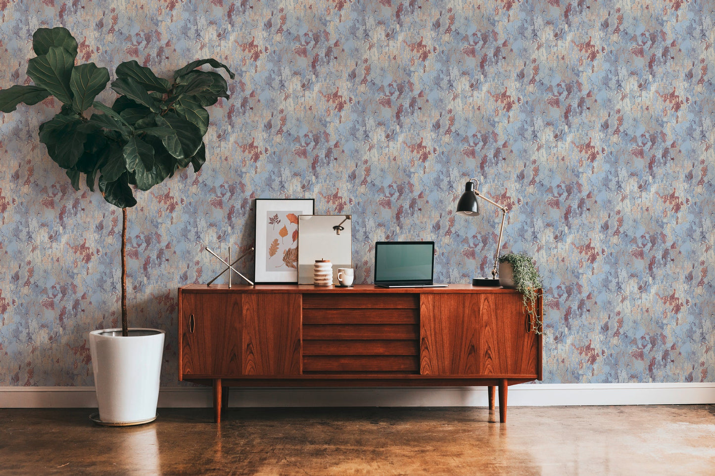 Livingwalls Antonio Barcelona Vinyl-Vliestapete Blau Rot Beige Creme 10,05 m x 0,53 m