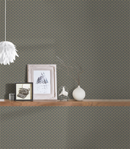 Trendwall 2 Glitzer Vliestapete Grau Gold Glitzer 10,05 m x 0,53 m