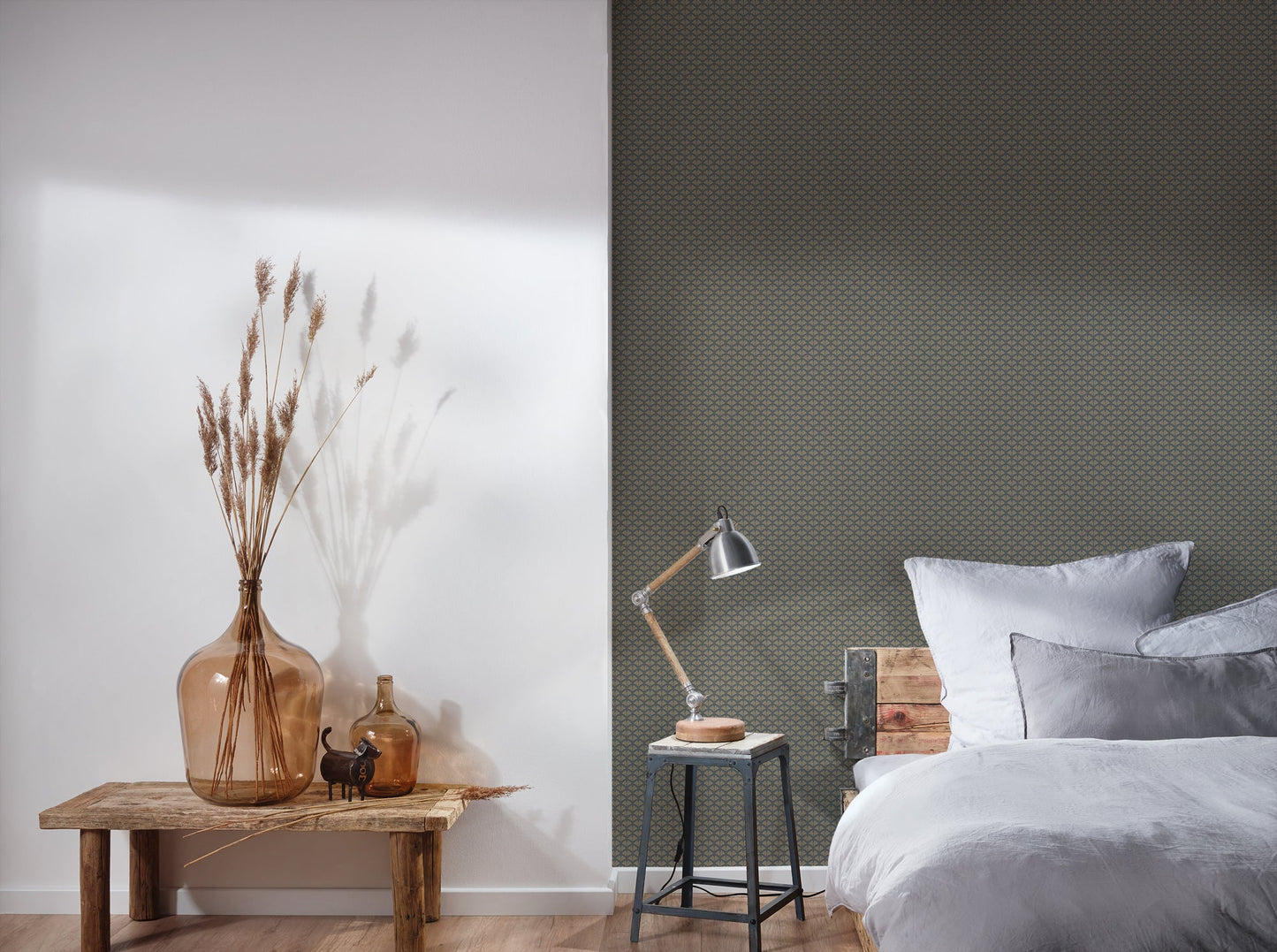 Trendwall 2 Glitzer Vliestapete Grau Gold Glitzer 10,05 m x 0,53 m