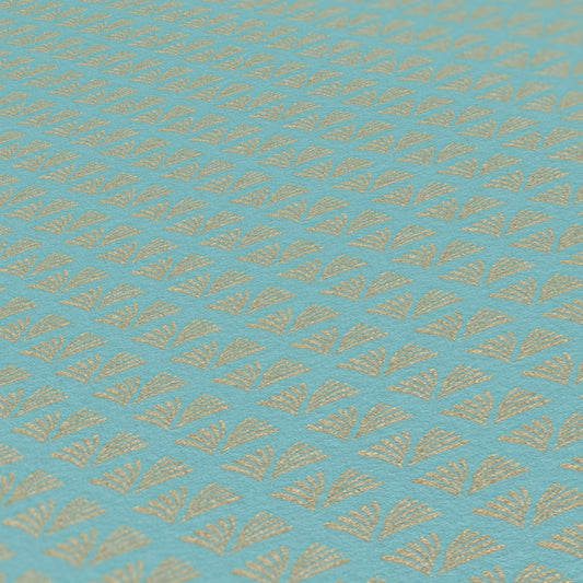Trendwall 2 Glitzer Vliestapete Türkis Gold Glitzer 10,05 m x 0,53 m