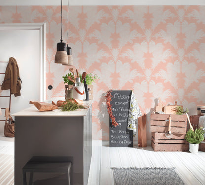 Trendwall 2 Dschungel Vliestapete Rosa Weiß 10,05 m x 0,53 m