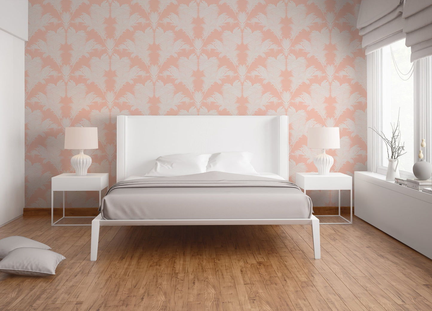 Trendwall 2 Dschungel Vliestapete Rosa Weiß 10,05 m x 0,53 m