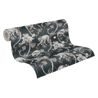 Michalsky Living 4 Mad Monkeys Design Vliestapete Schwarz Grau 10,05 m x 0,53 m