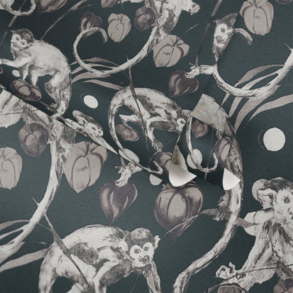 Michalsky Living 4 Mad Monkeys Design Vliestapete Schwarz Grau 10,05 m x 0,53 m