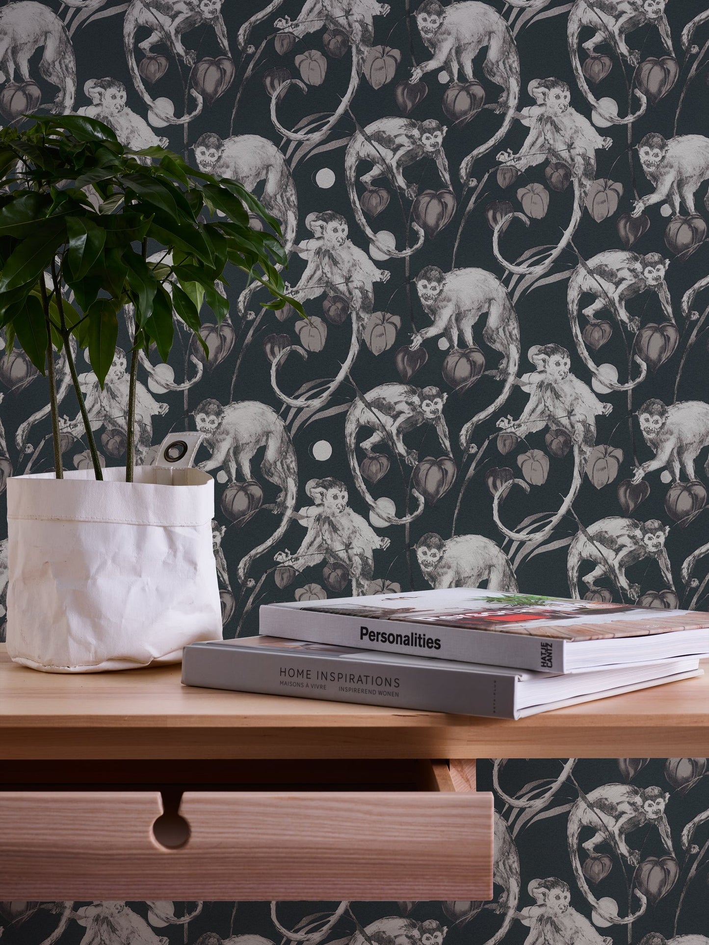 Michalsky Living 4 Mad Monkeys Design Vliestapete Schwarz Grau 10,05 m x 0,53 m