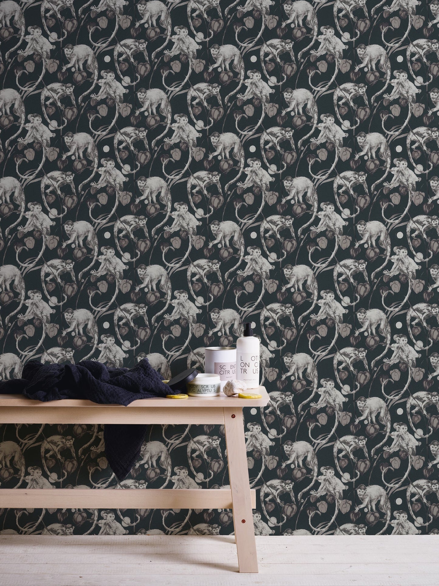 Michalsky Living 4 Mad Monkeys Design Vliestapete Schwarz Grau 10,05 m x 0,53 m