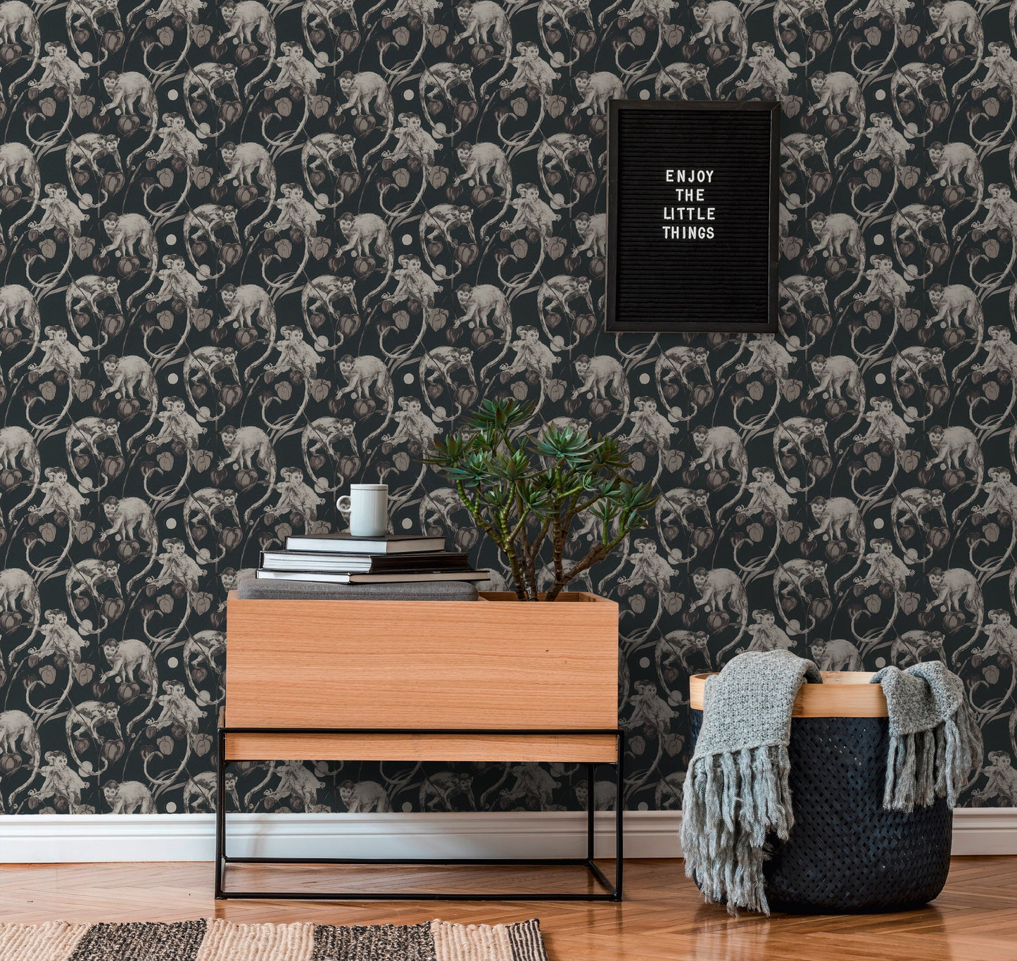 Michalsky Living 4 Mad Monkeys Design Vliestapete Schwarz Grau 10,05 m x 0,53 m