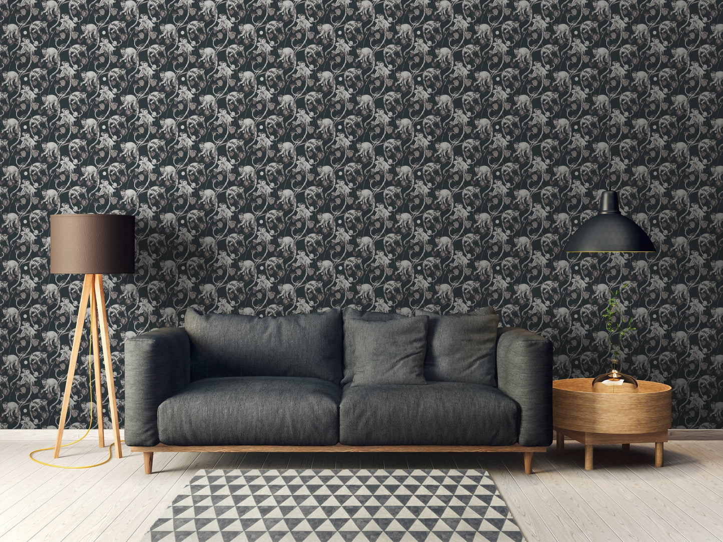 Michalsky Living 4 Mad Monkeys Design Vliestapete Schwarz Grau 10,05 m x 0,53 m