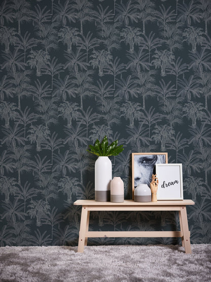 Michalsky Living 4 Tropical Tale Design Vliestapete Schwarz Grau 10,05 m x 0,53 m