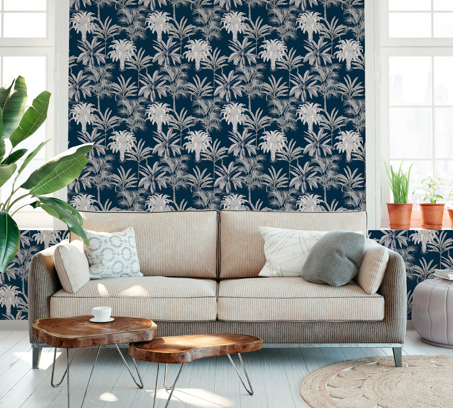 Michalsky Living 4 Tropical Tale Design Vliestapete Blau Grau Weiß 10,05 m x 0,53 m