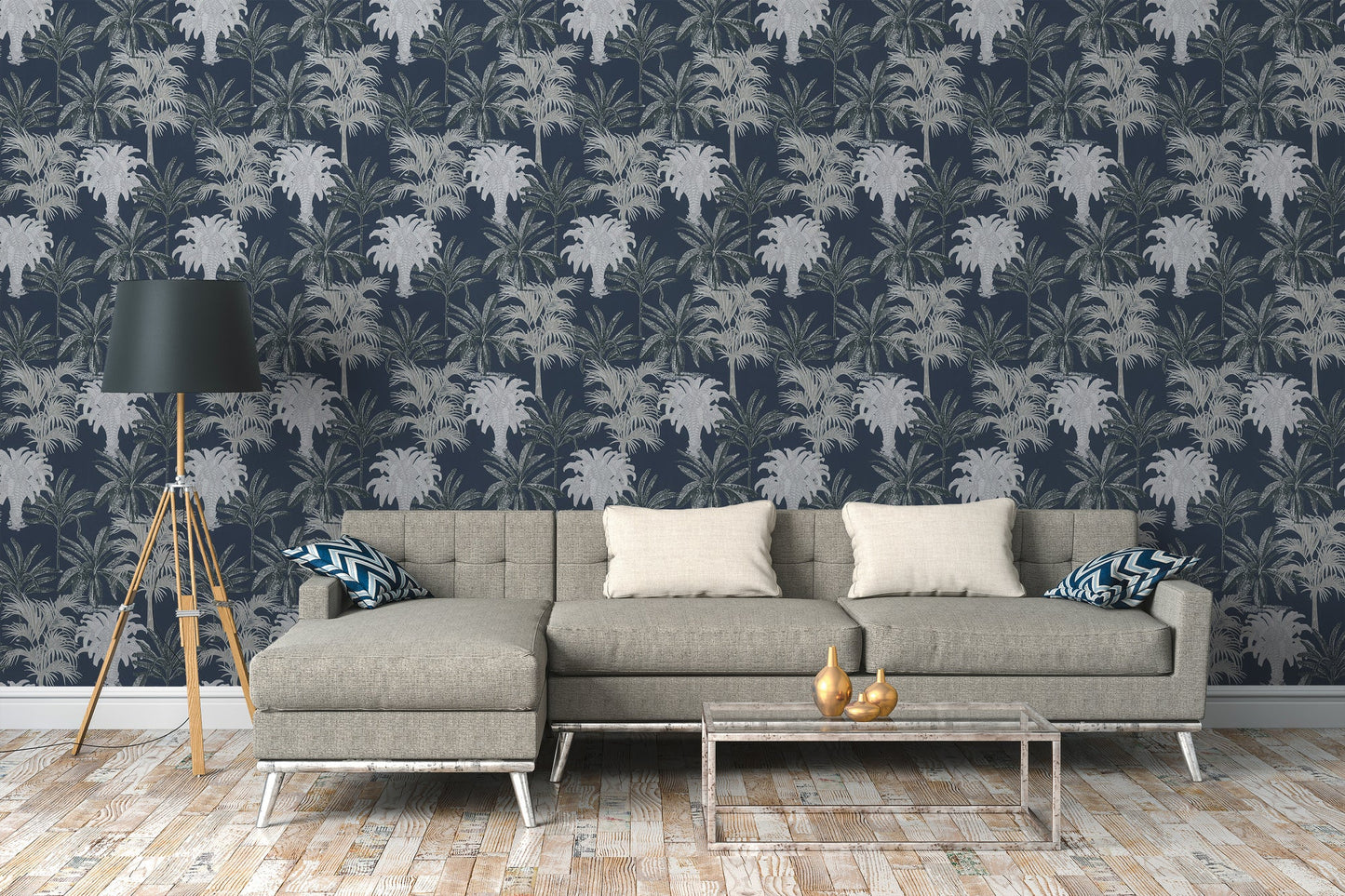 Michalsky Living 4 Tropical Tale Design Vliestapete Blau Grau Weiß 10,05 m x 0,53 m