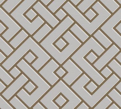Michalsky Living 4 Magic Meander Design Vliestapete Grau Gold Weiß 10,05 m x 0,53 m