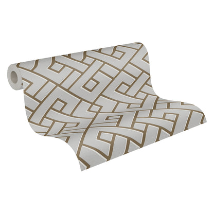 Michalsky Living 4 Magic Meander Design Vliestapete Grau Gold Weiß 10,05 m x 0,53 m