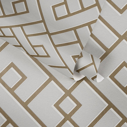 Michalsky Living 4 Magic Meander Design Vliestapete Grau Gold Weiß 10,05 m x 0,53 m