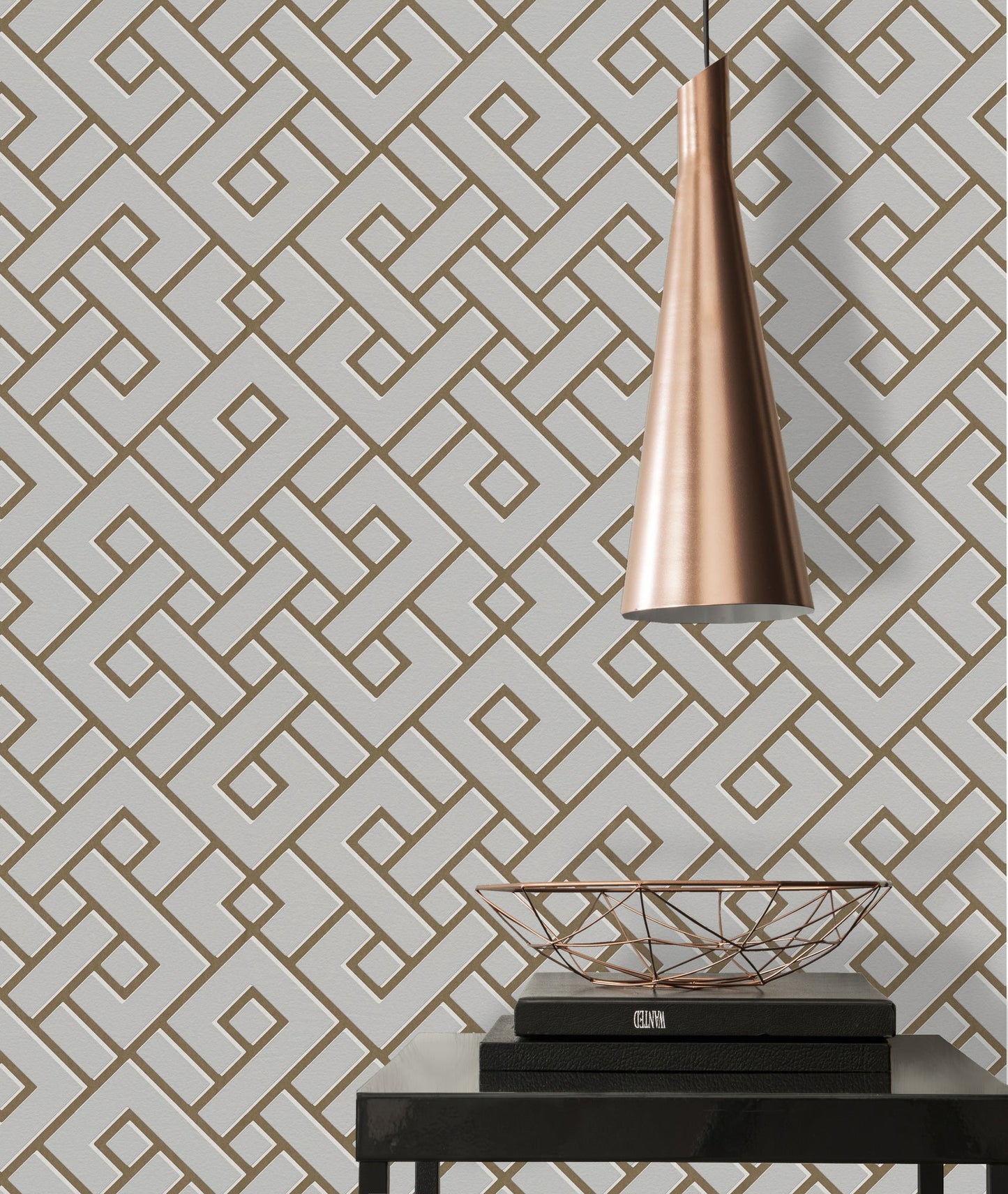 Michalsky Living 4 Magic Meander Design Vliestapete Grau Gold Weiß 10,05 m x 0,53 m