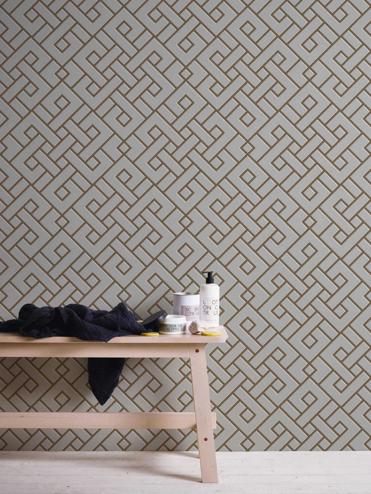 Michalsky Living 4 Magic Meander Design Vliestapete Grau Gold Weiß 10,05 m x 0,53 m
