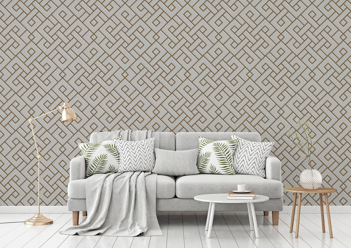 Michalsky Living 4 Magic Meander Design Vliestapete Grau Gold Weiß 10,05 m x 0,53 m