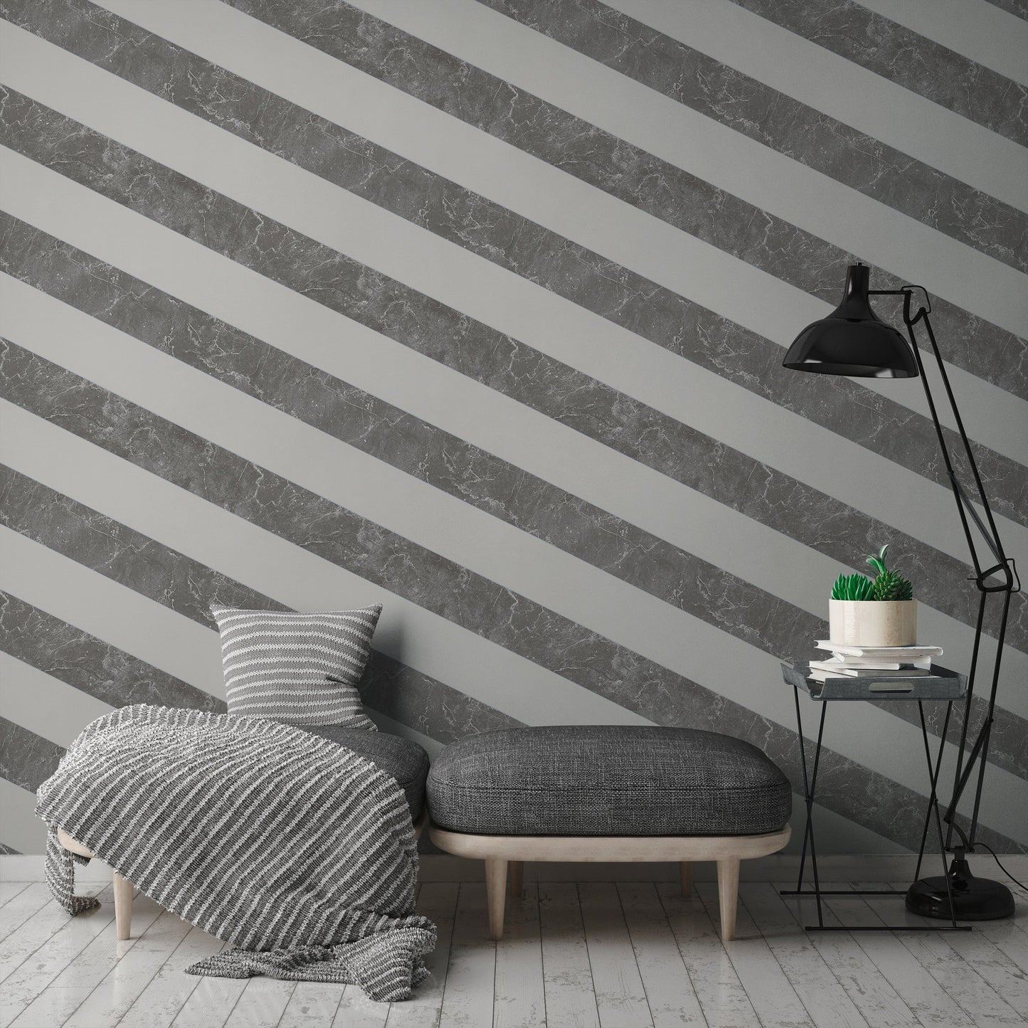 Michalsky Living 4 Modern Marble Design Vliestapete Grau Weiß Silber 10,05 m x 0,53 m