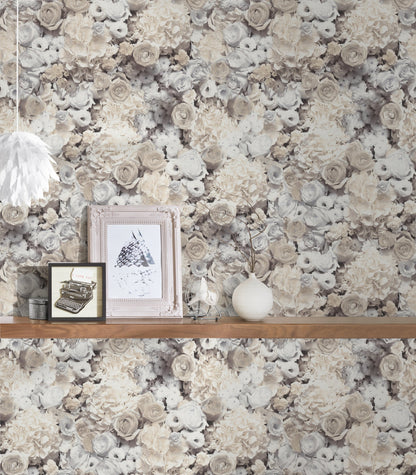 Trendwall 2 Glitzer Vliestapete Grau Beige Gelb Glitzer 10,05 m x 0,53 m