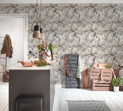 Trendwall 2 Glitzer Vliestapete Grau Beige Gelb Glitzer 10,05 m x 0,53 m