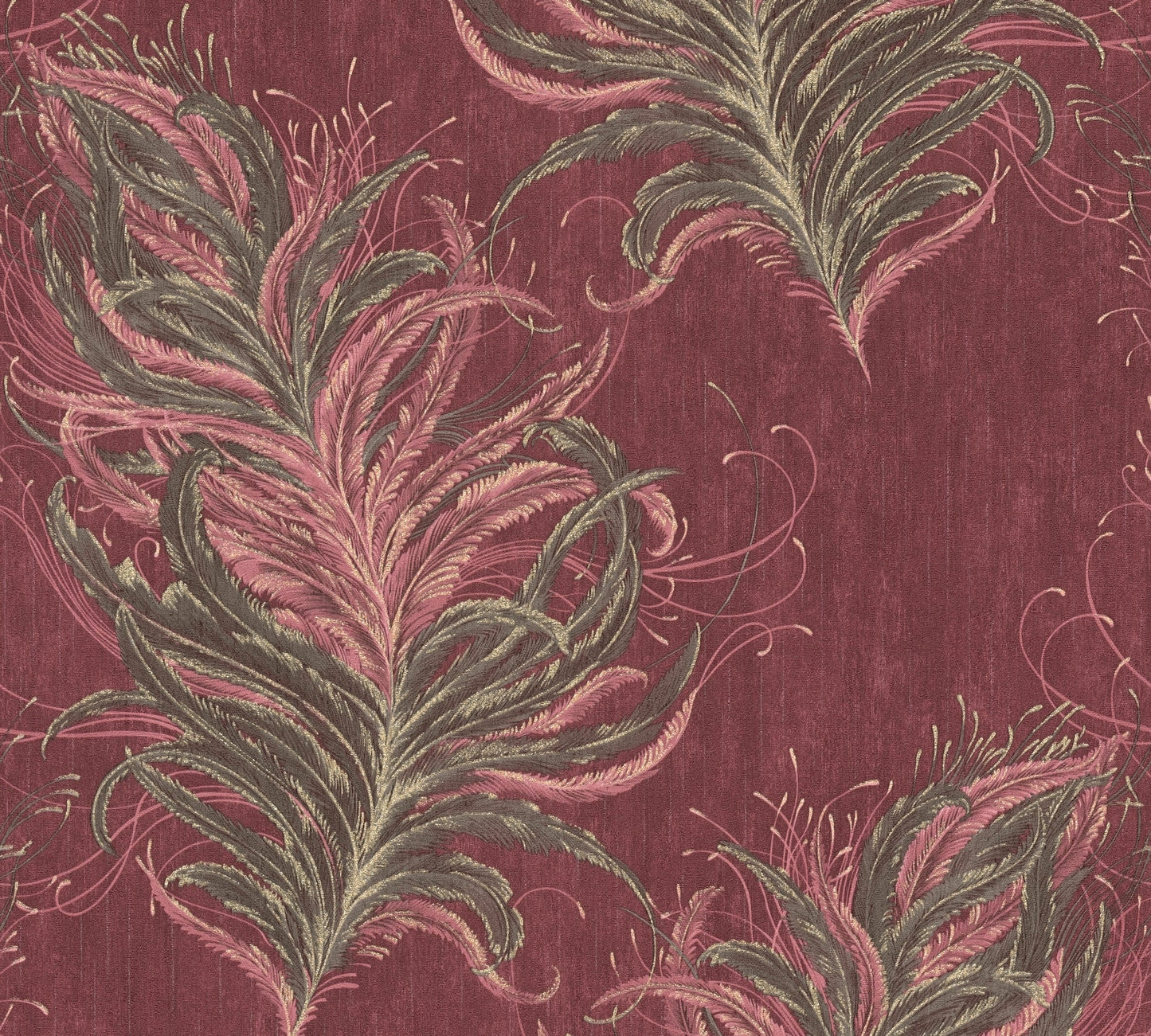 Livingwalls Mata Hari Vinyl-Vliestapete Rot Braun Gold Rosa 10,05 m x 0,53 m