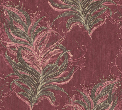 Livingwalls Mata Hari Vinyl-Vliestapete Rot Braun Gold Rosa 10,05 m x 0,53 m