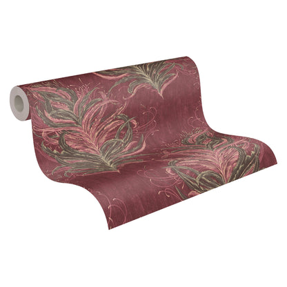 Livingwalls Mata Hari Vinyl-Vliestapete Rot Braun Gold Rosa 10,05 m x 0,53 m