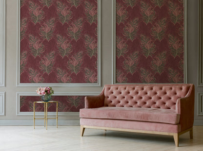 Livingwalls Mata Hari Vinyl-Vliestapete Rot Braun Gold Rosa 10,05 m x 0,53 m