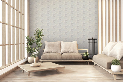 Livingwalls Mio Tokio Tiermotiv Vliestapete Silber Weiß Grau 10,05 m x 1,06 m