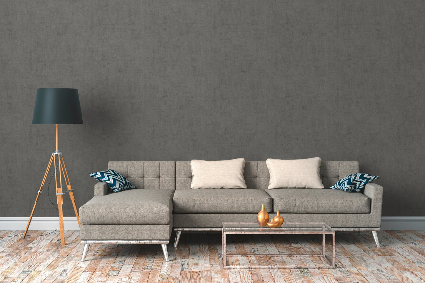 Cuba Vinyl-Vliestapete Grau 10,05 m x 0,53 m
